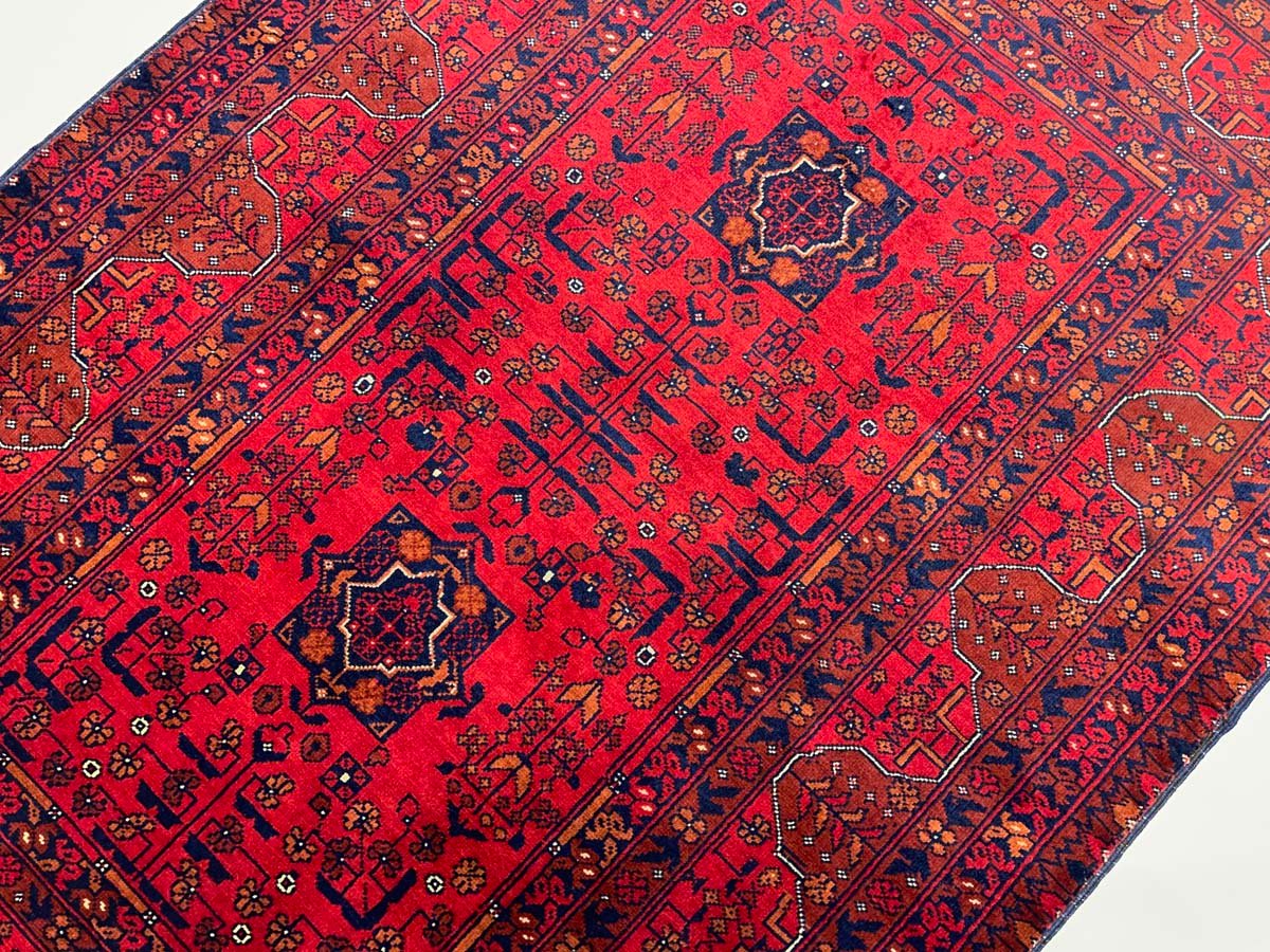 El Dokuma Afgan Bilicik İnce Dokuma Yün Halı (95x145 cm) - Görsel 3