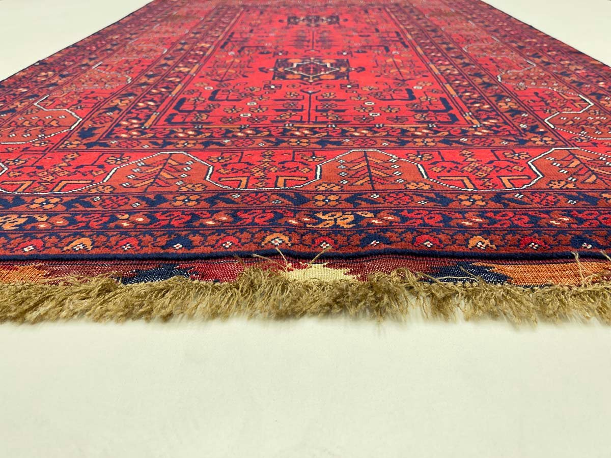 El Dokuma Afgan Bilicik İnce Dokuma Yün Halı (95x145 cm) - Görsel 8