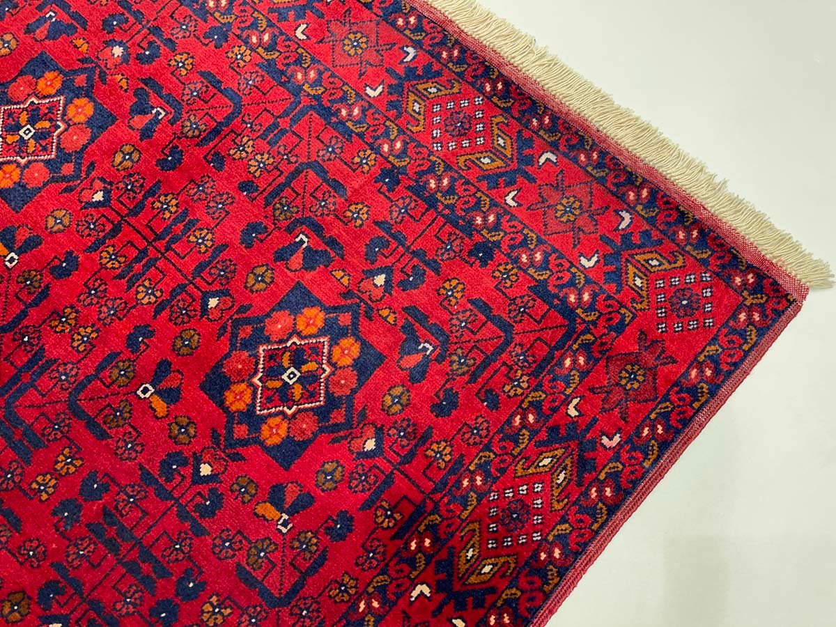 El Dokuma Afgan Bilicik İnce Dokuma Yün Halı (100x150 cm) - Görsel 4