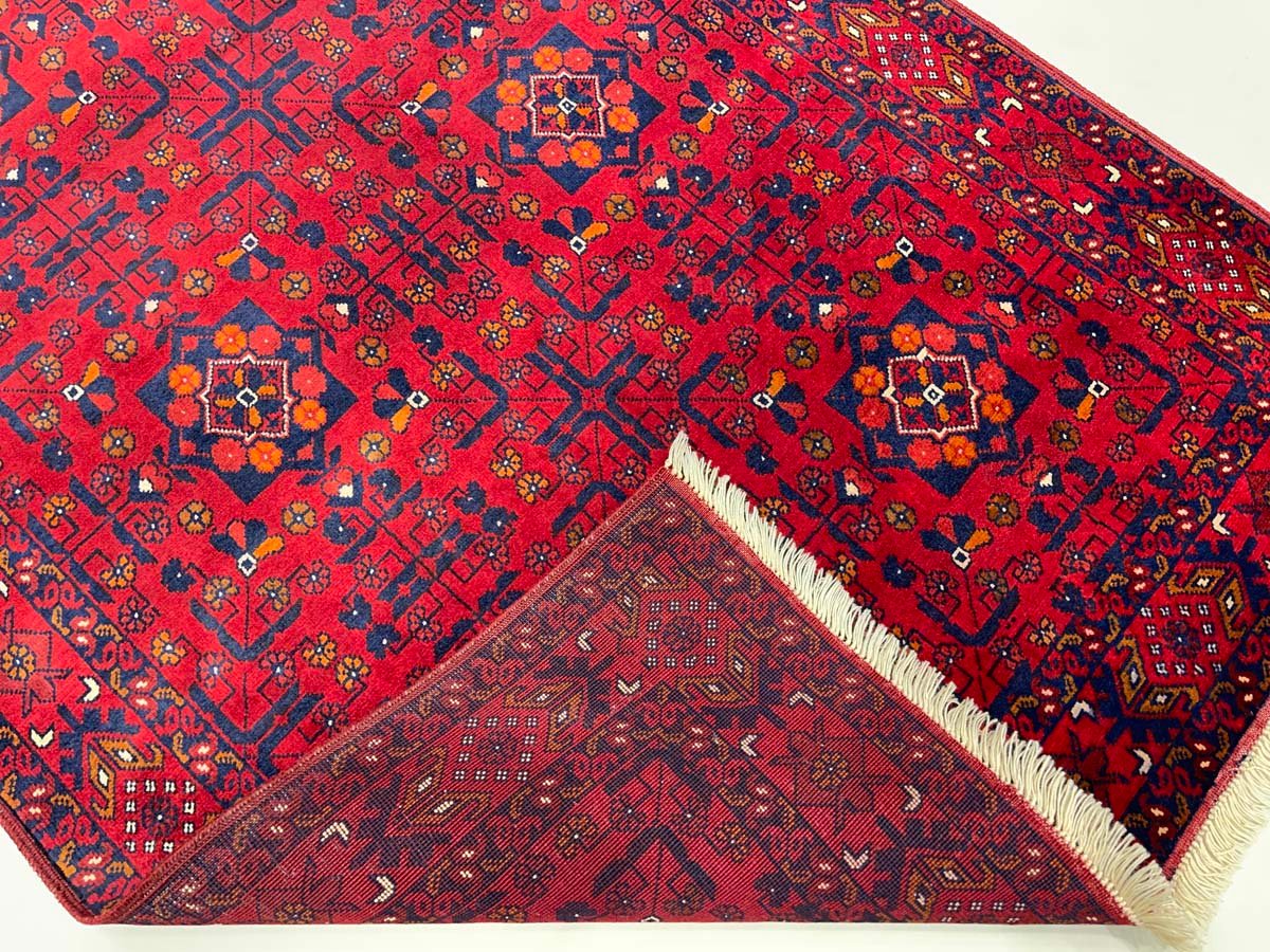 El Dokuma Afgan Bilicik İnce Dokuma Yün Halı (100x150 cm) - Görsel 8