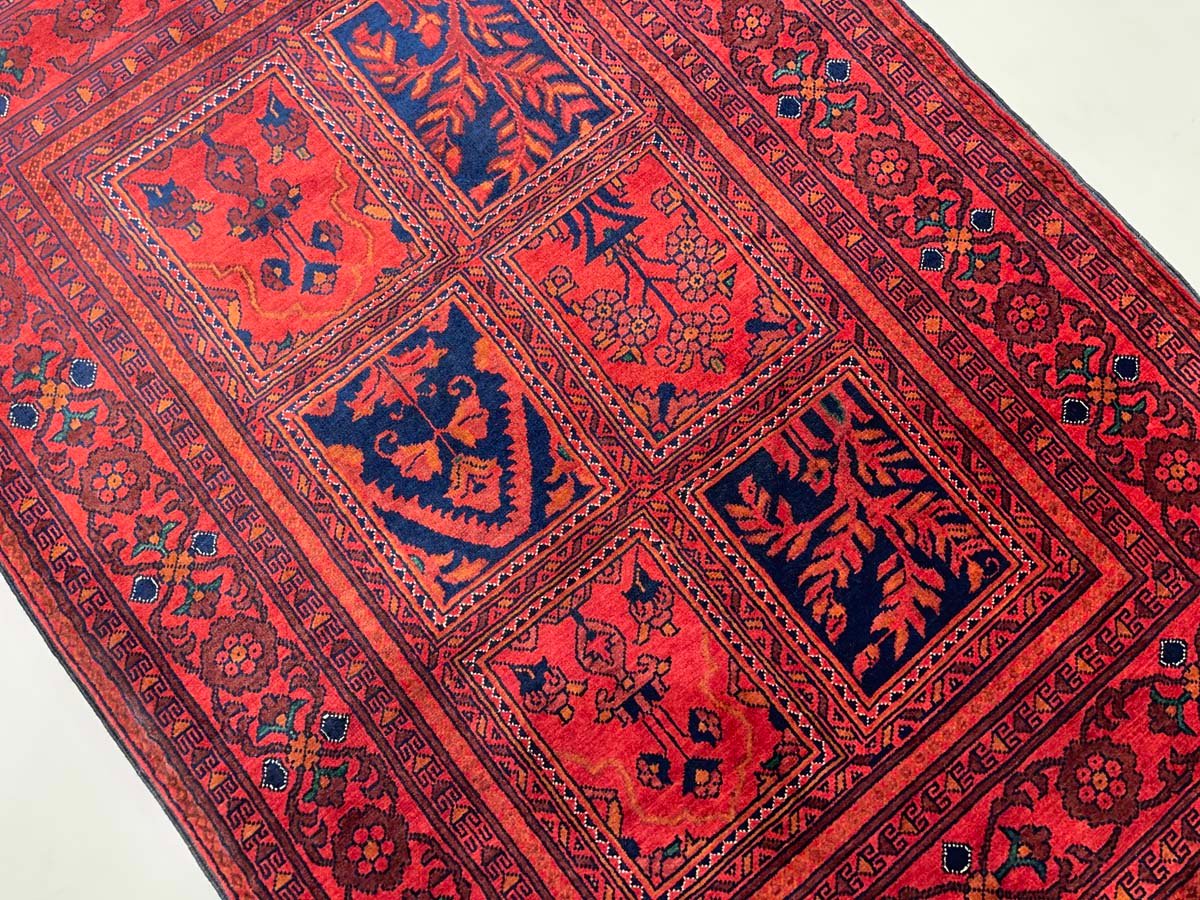 El Dokuma Bahtiyar Afgan Bilicik Yün Halı (85x120 cm) - Görsel 4