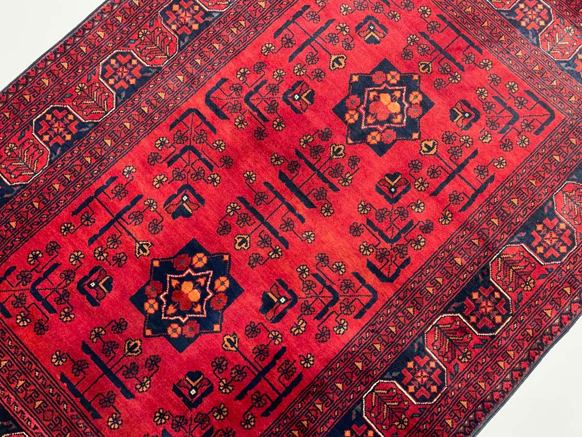 El Dokuma Afgan Bilicik İnce Dokuma Yün Halı (80x120 cm) - Görsel 9