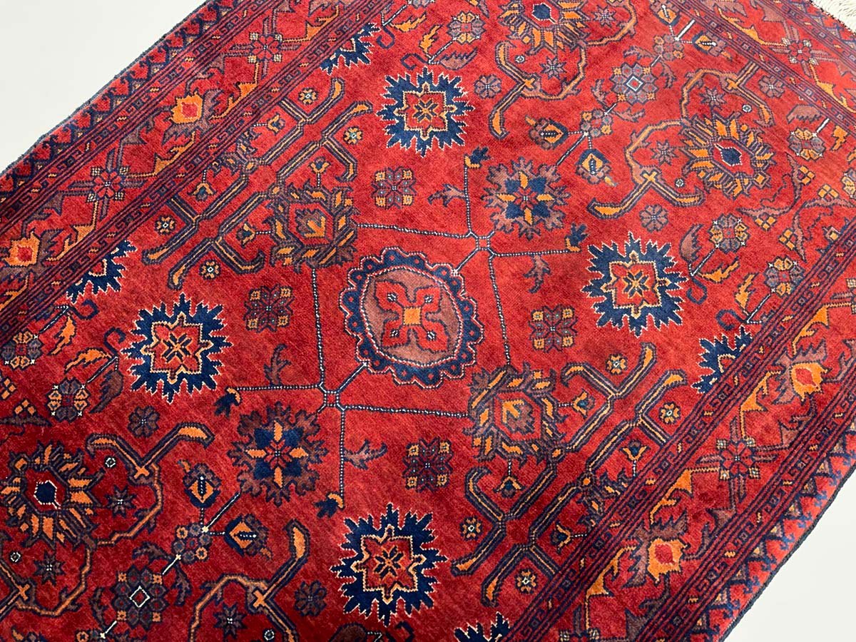 El Dokuma Afgan Bilicik İnce Dokuma Yün Halı (80x115 cm) - Görsel 2