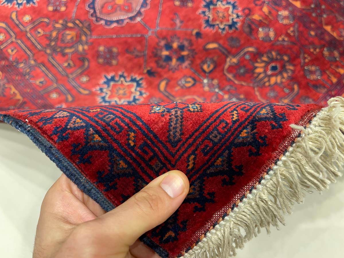 El Dokuma Afgan Bilicik İnce Dokuma Yün Halı (80x115 cm) - Görsel 4