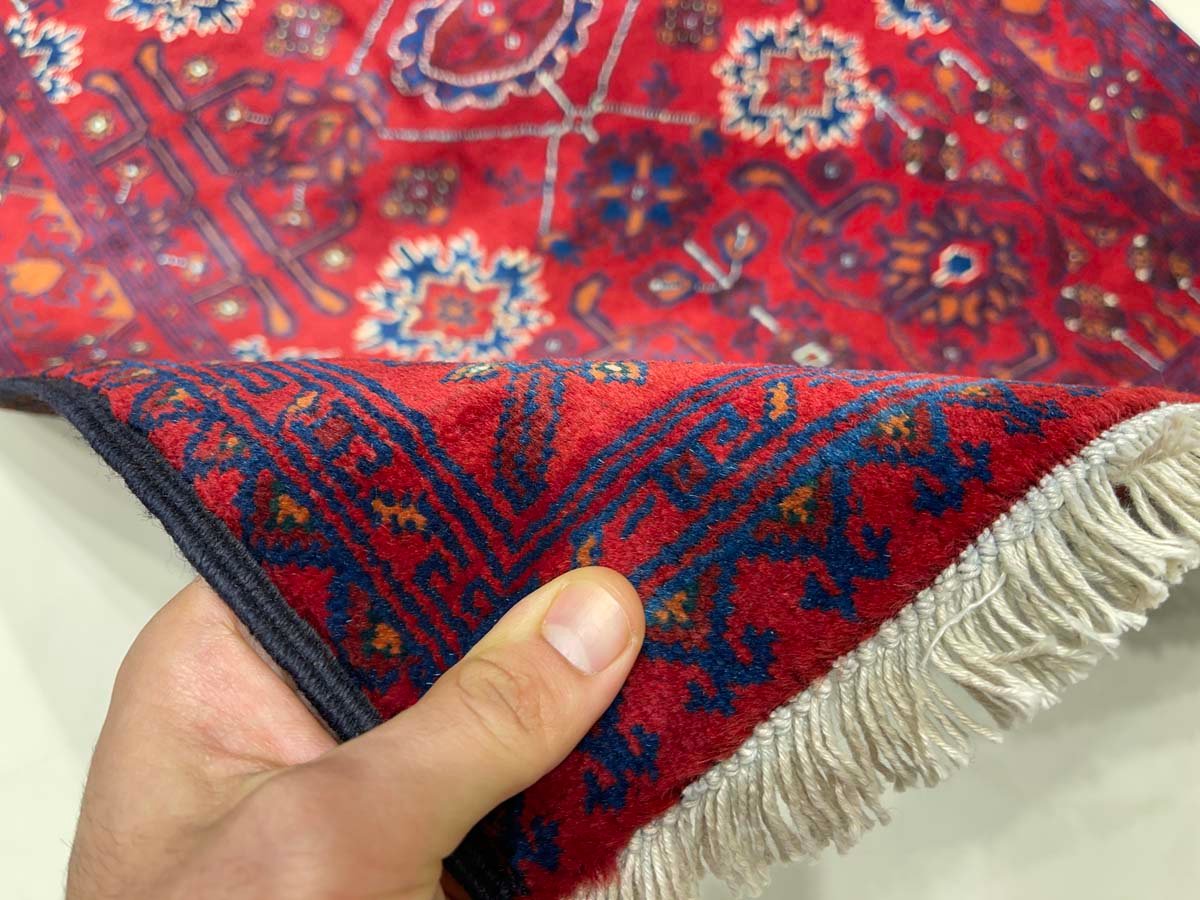 El Dokuma Afgan Bilicik İnce Dokuma Yün Halı (80x120 cm) - Görsel 5