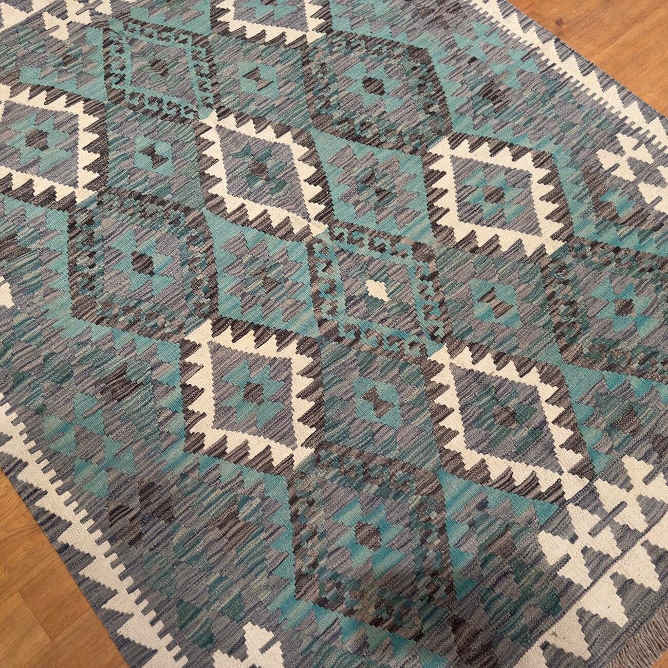 El Dokuma Anadolu Desenli Yün Kilim (150x190 cm) - Görsel 7