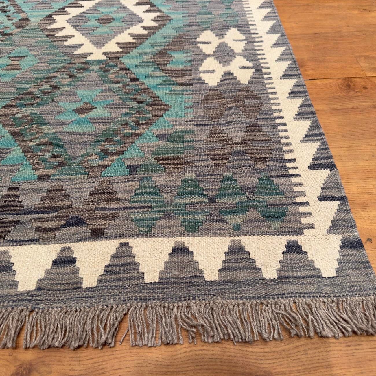 El Dokuma Anadolu Desenli Yün Kilim (150x190 cm) - Görsel 8