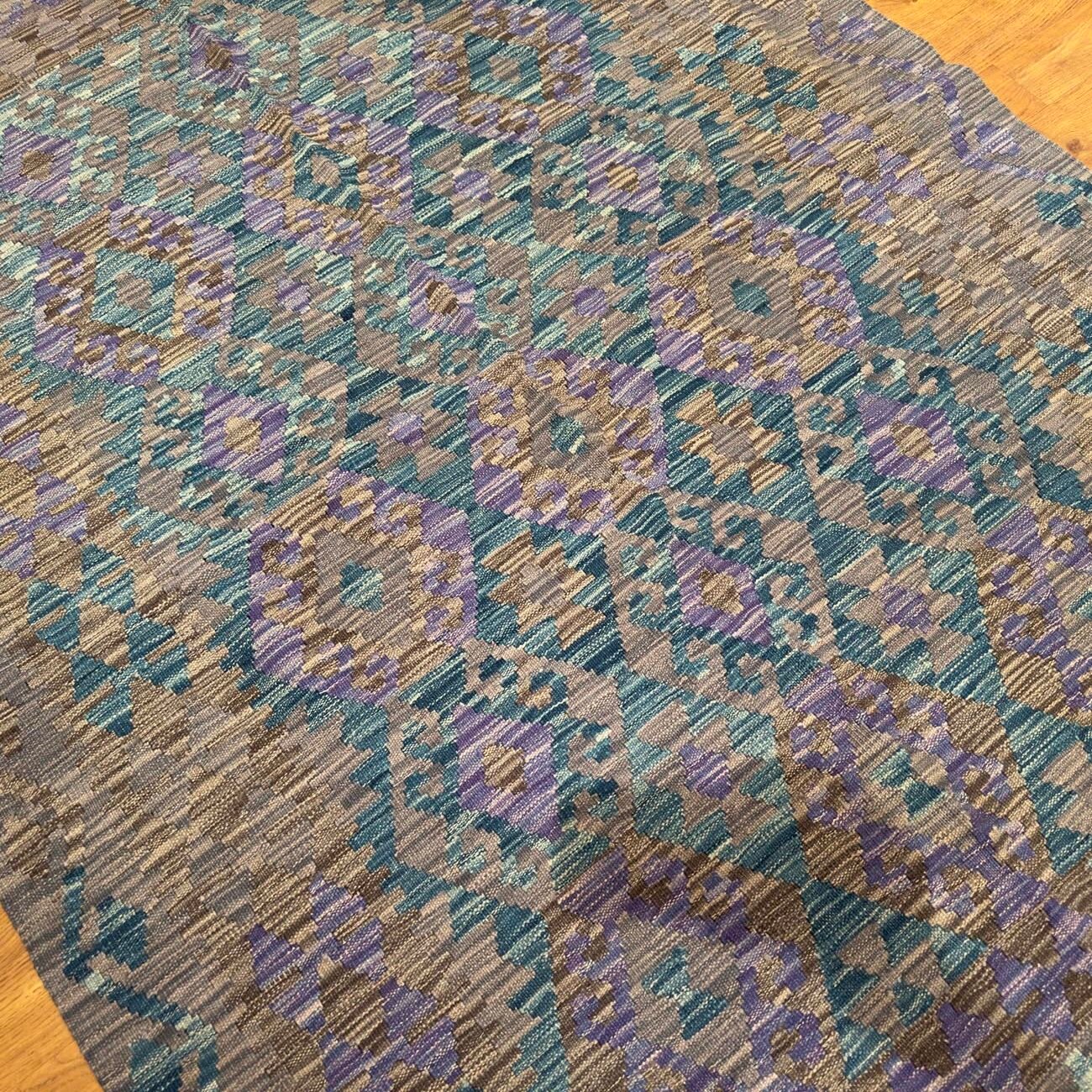 El Dokuma Bohem Yün Kilim (155x205 cm) - Görsel 7