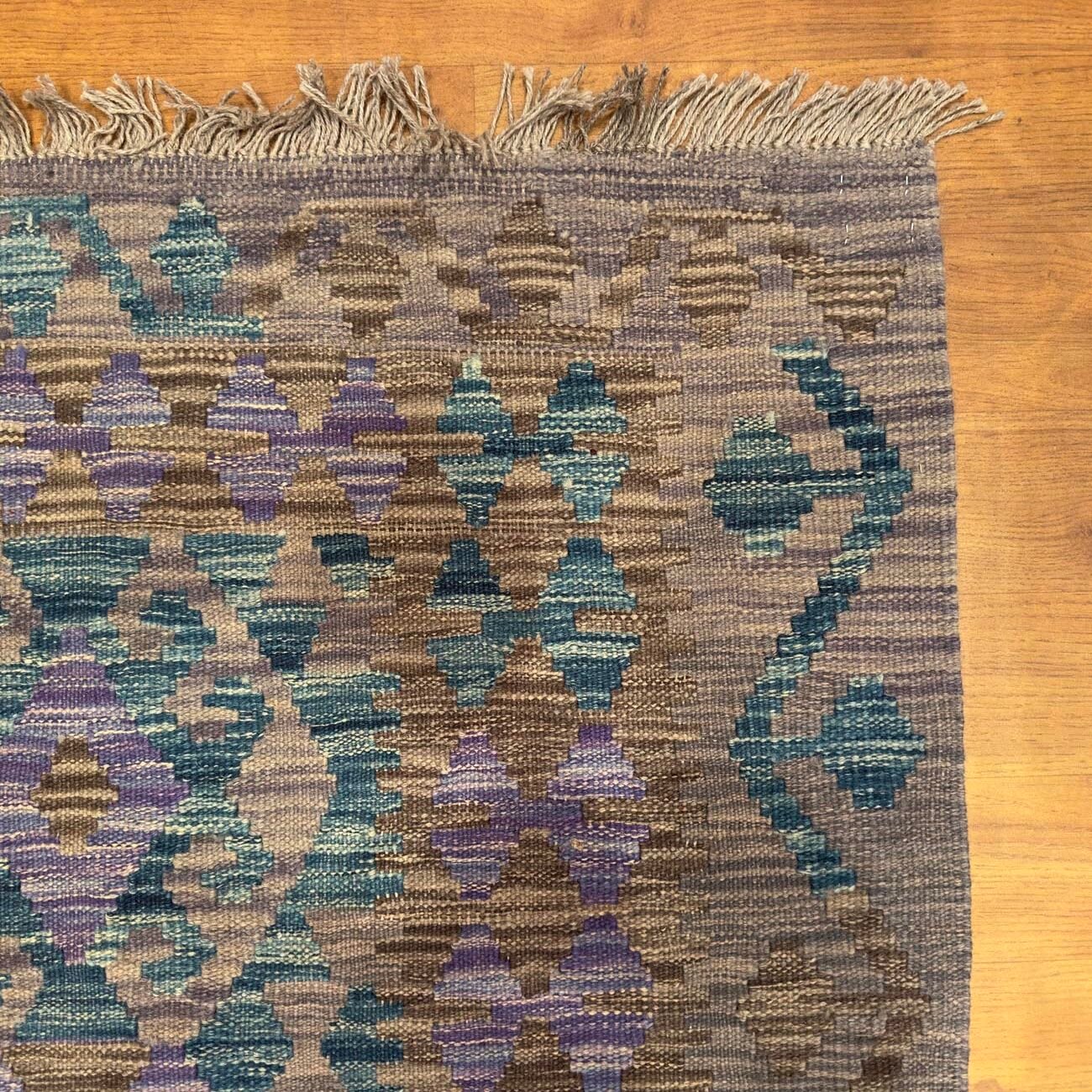El Dokuma Bohem Yün Kilim (155x205 cm) - Görsel 2