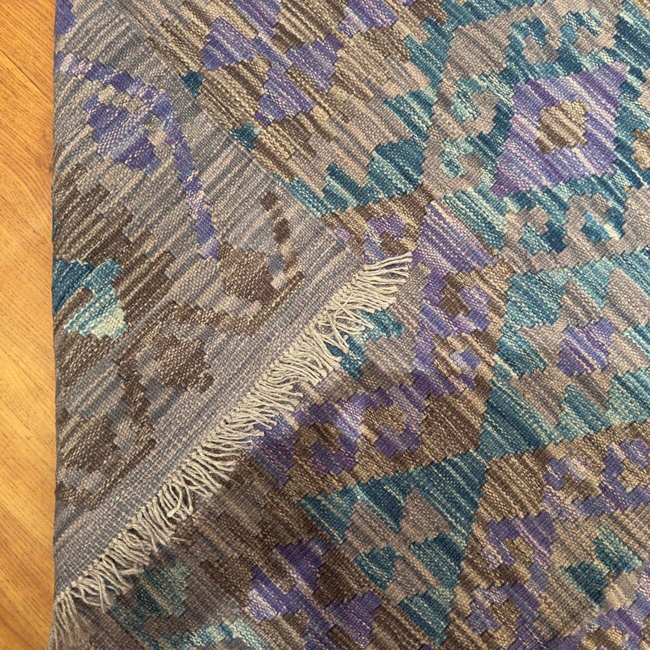 El Dokuma Bohem Yün Kilim (155x205 cm) - Görsel 5
