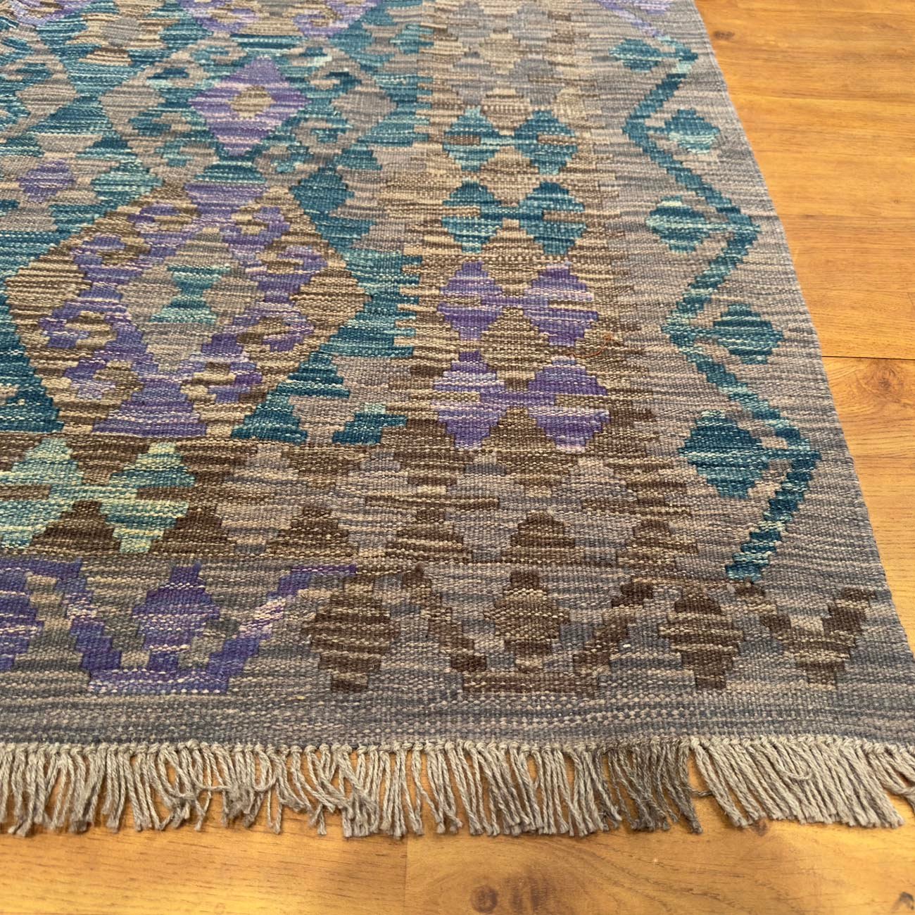 El Dokuma Bohem Yün Kilim (155x205 cm) - Görsel 8