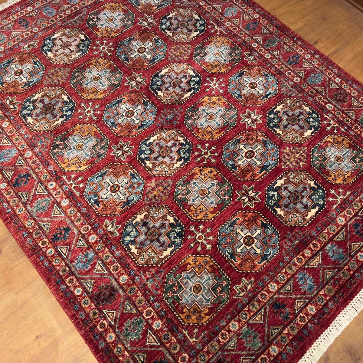 El Dokuma Ersari Türkmen Kabile Yün Halı (155x205 cm) - Görsel 7