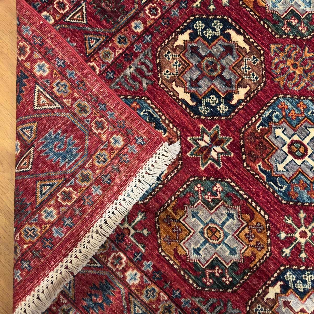 El Dokuma Ersari Türkmen Kabile Yün Halı (155x205 cm) - Görsel 5