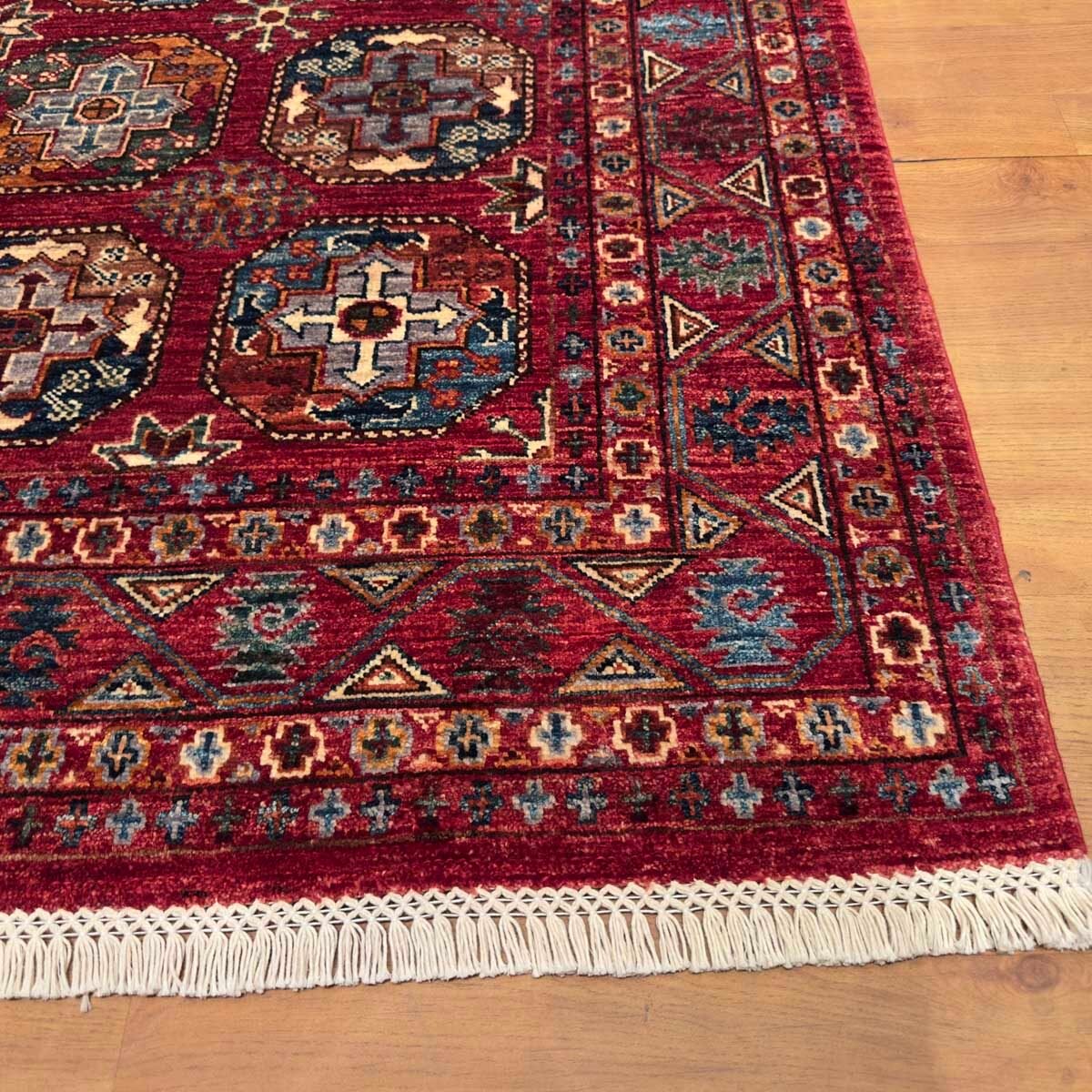 El Dokuma Ersari Türkmen Kabile Yün Halı (155x205 cm) - Görsel 8