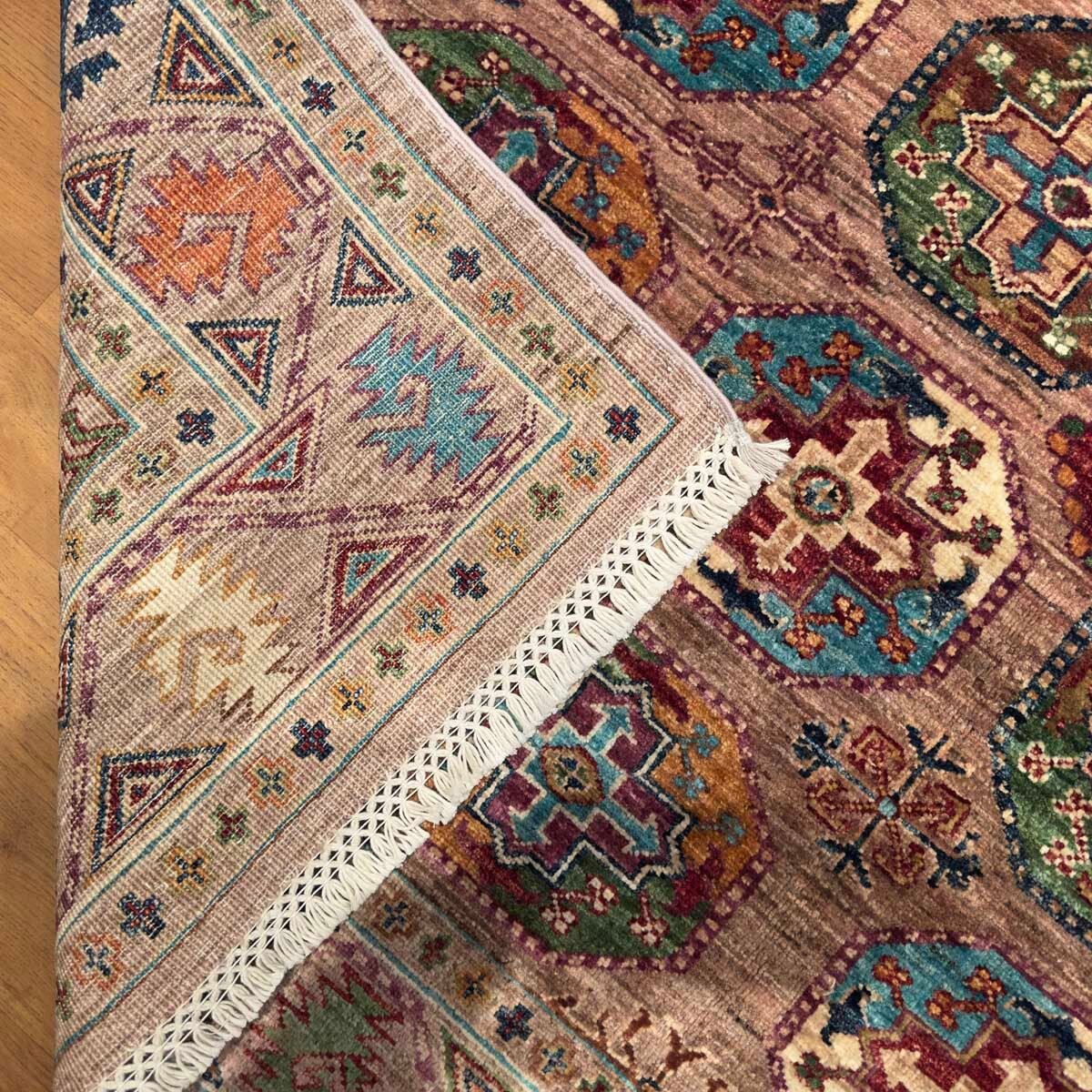 El Dokuma Ersari Türkmen Kabile Yün Halı (155x195 cm) - Görsel 6
