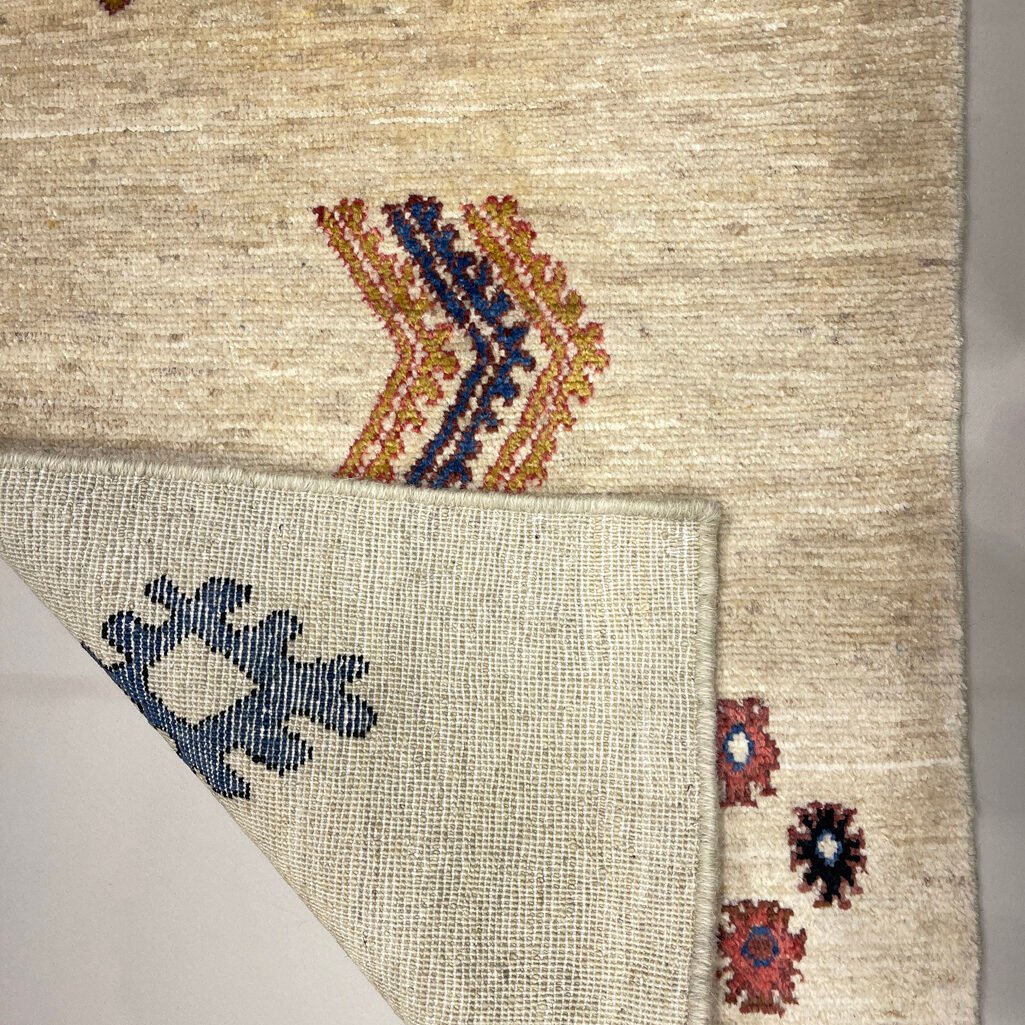 El Dokuma Bej Modern Yün Yolluk Halı (60x180 cm) - Görsel 3