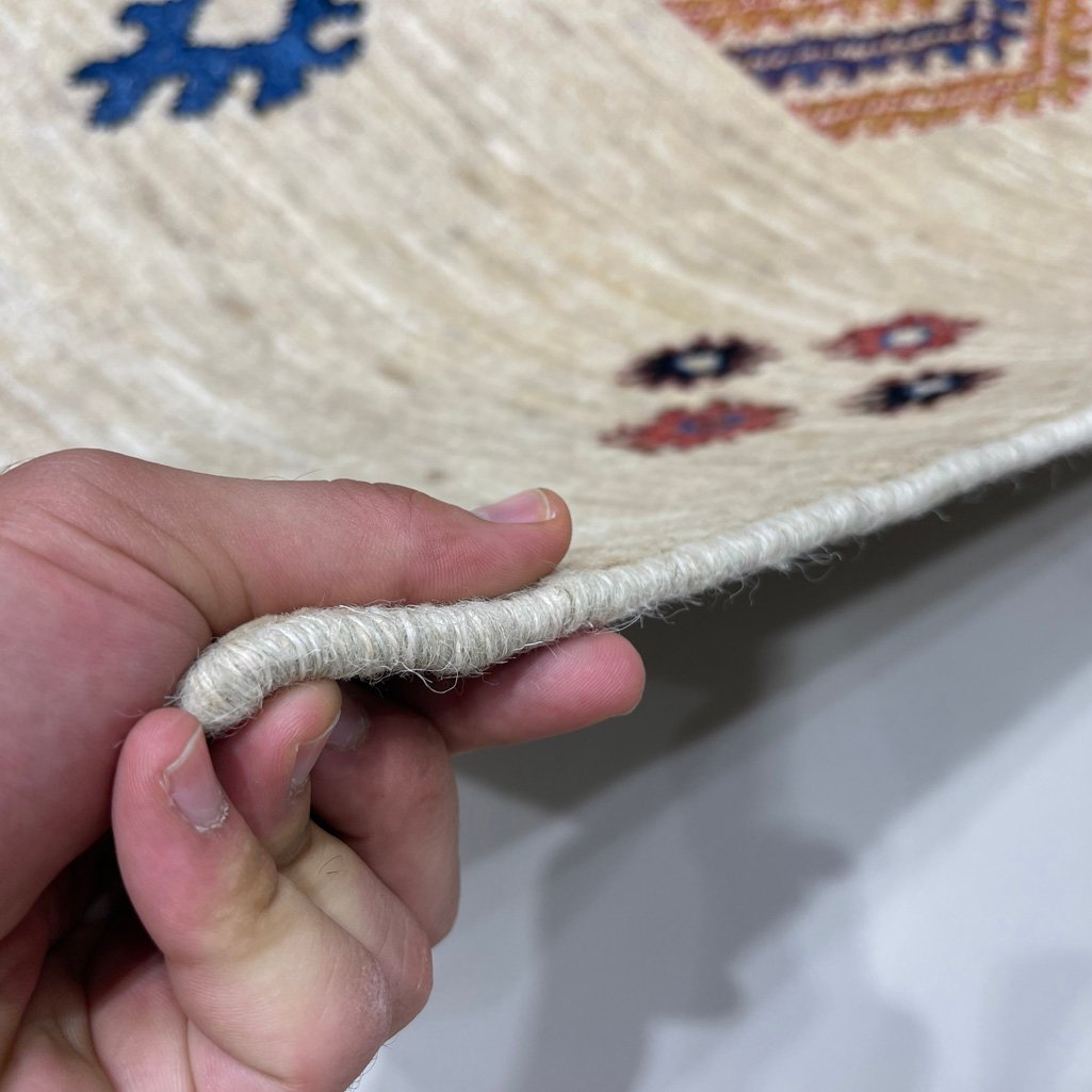 El Dokuma Bej Modern Yün Yolluk Halı (60x180 cm) - Görsel 9