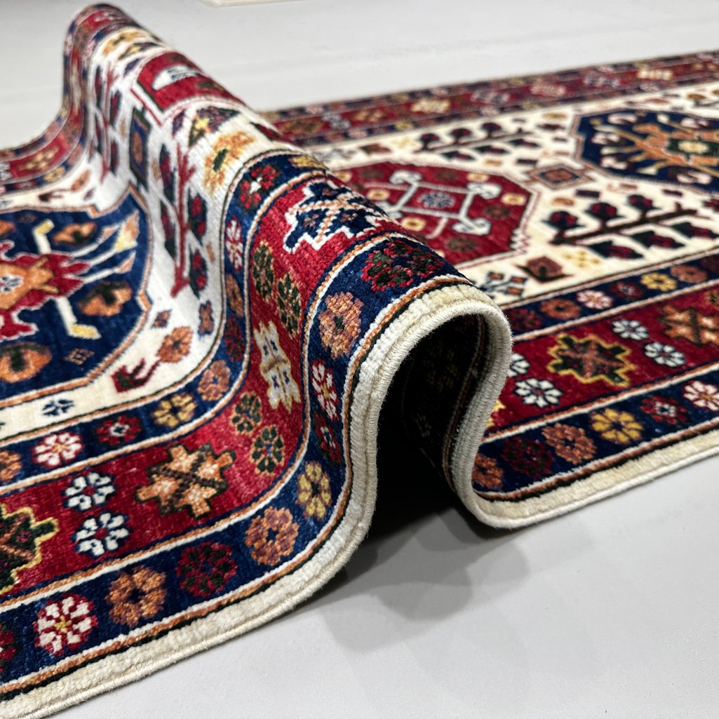 El Dokuma Afgan Kabile Yün Yolluk Halı (85x390 cm) - Görsel 2