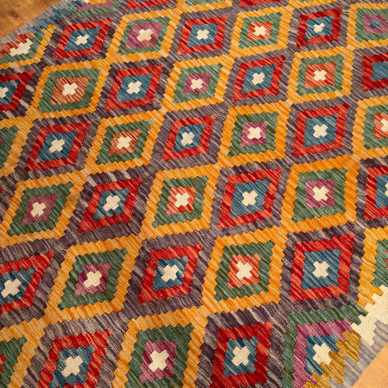 El Dokuma Anadolu Desenli Yün Kilim (150x195 cm) - Görsel 7