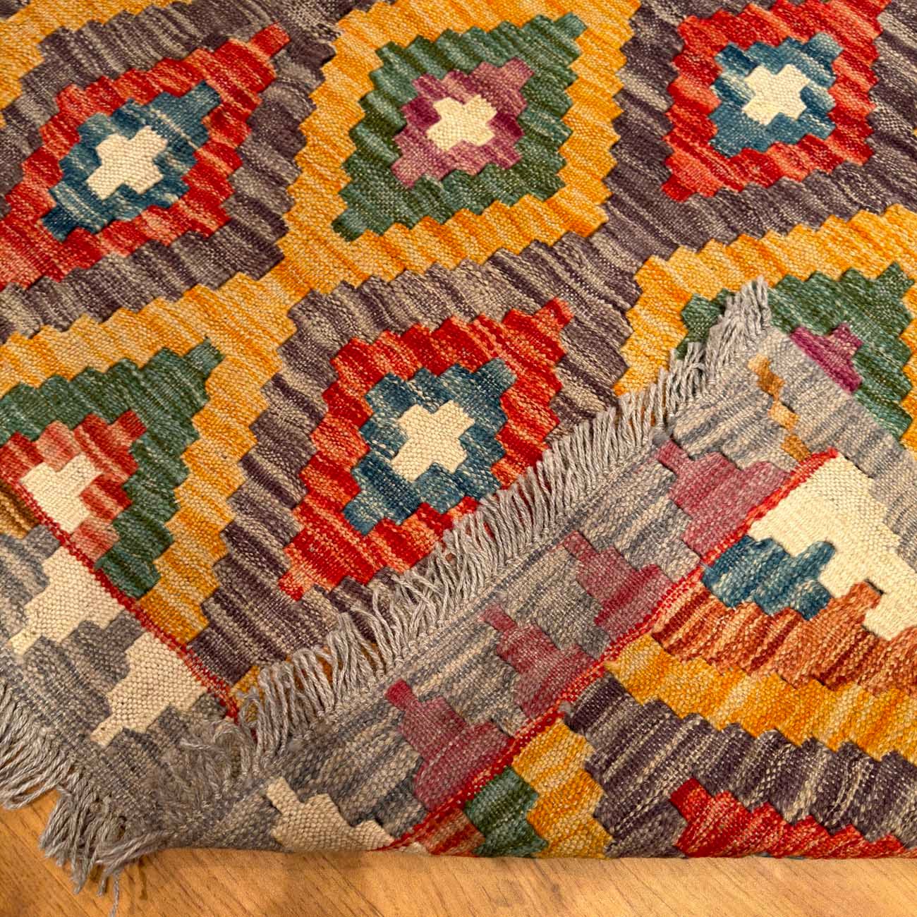 El Dokuma Anadolu Desenli Yün Kilim (150x195 cm) - Görsel 5