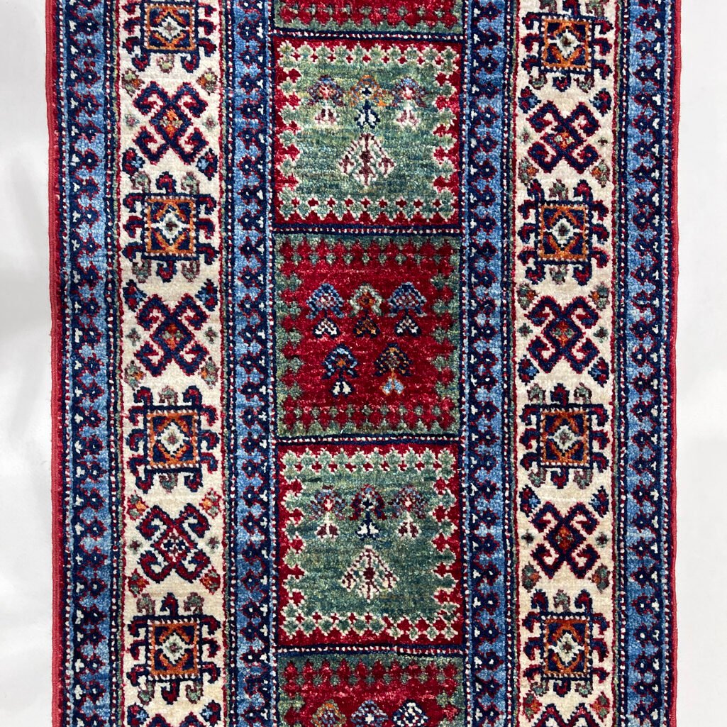 El Dokuma Afgan Kabile Yün Yolluk Halı (60x190 cm) - Görsel 2