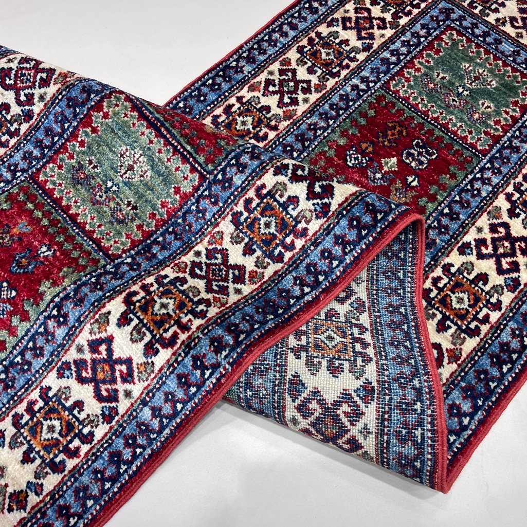 El Dokuma Afgan Kabile Yün Yolluk Halı (60x190 cm) - Görsel 7