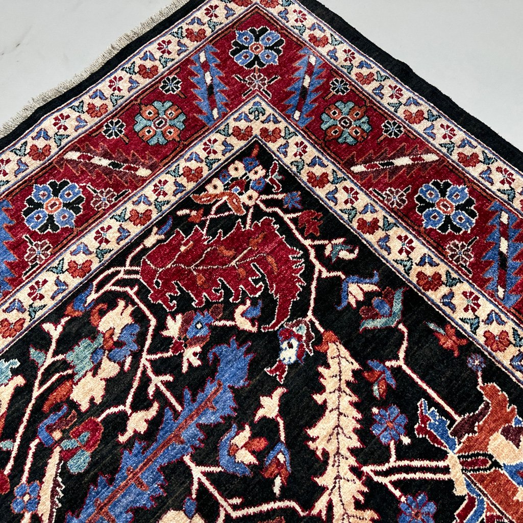 El Dokuma Heris İran Desenli Yün Halı (245x295 cm) - Görsel 6