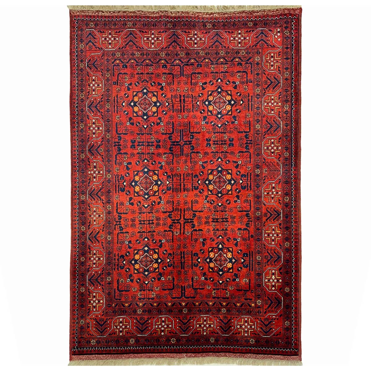 El Dokuma Afgan Bilicik İnce Dokuma Yün Halı (100x140 cm)