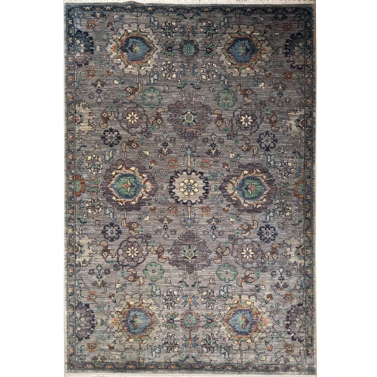 El Dokuma Gri Türk Uşak Yün Halı (170x250 cm)