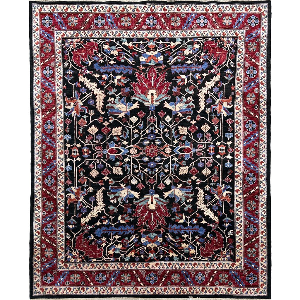 El Dokuma Heris İran Desenli Yün Halı (245x295 cm)
