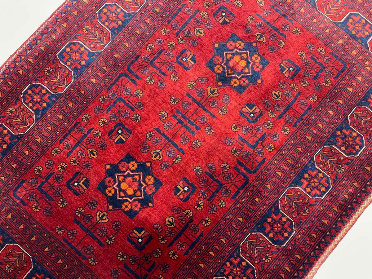 El Dokuma Afgan Bilicik İnce Dokuma Yün Halı (80x110 cm) - Görsel 4