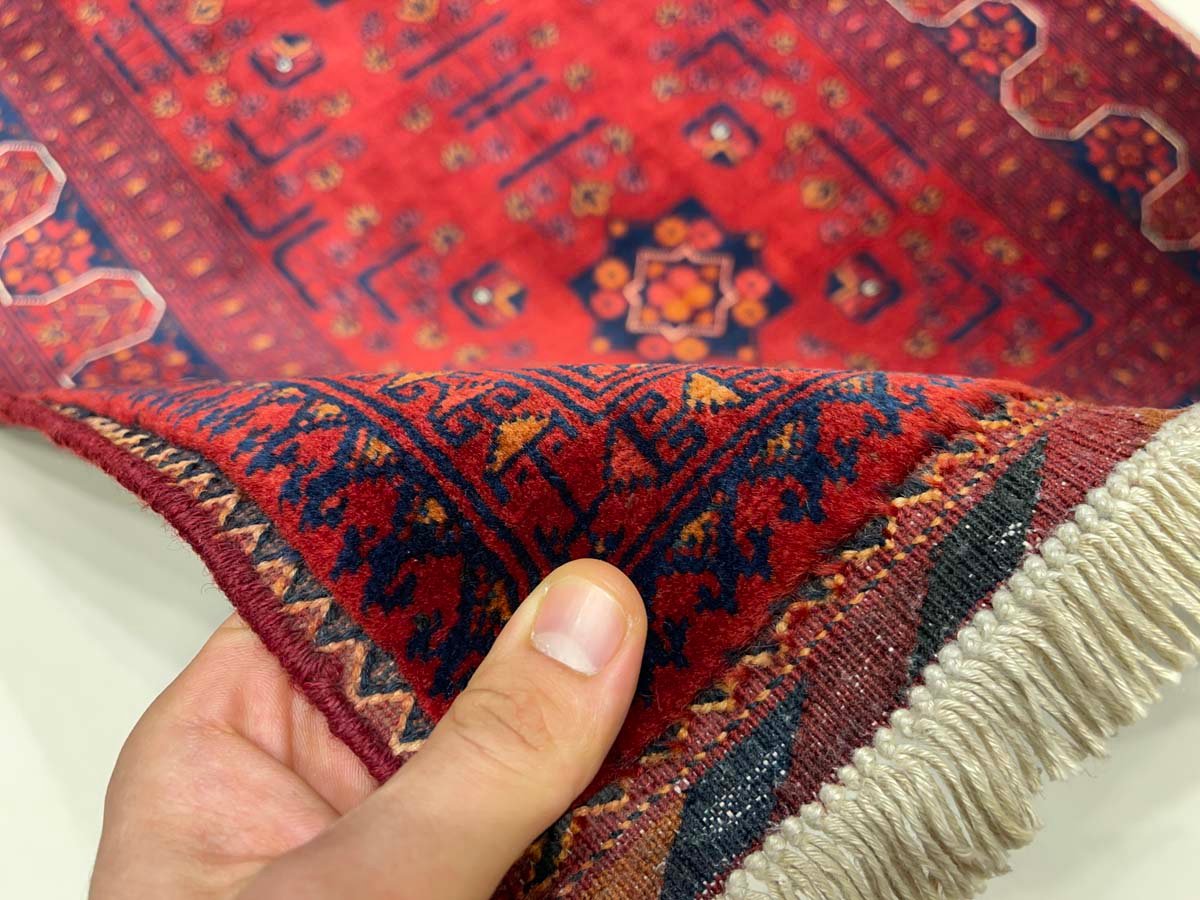 El Dokuma Afgan Bilicik İnce Dokuma Yün Halı (80x110 cm) - Görsel 5