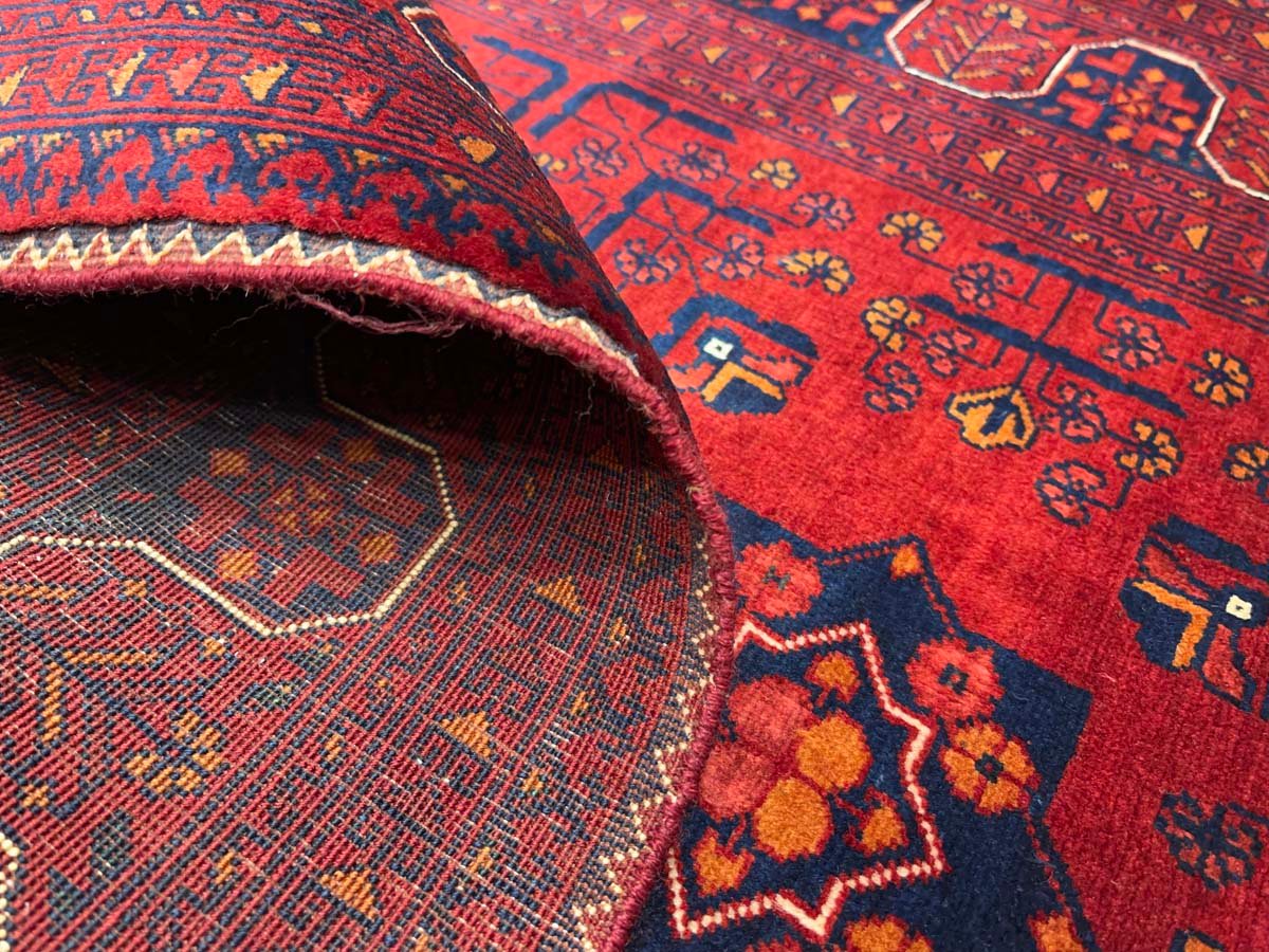 El Dokuma Afgan Bilicik İnce Dokuma Yün Halı (80x110 cm) - Görsel 2