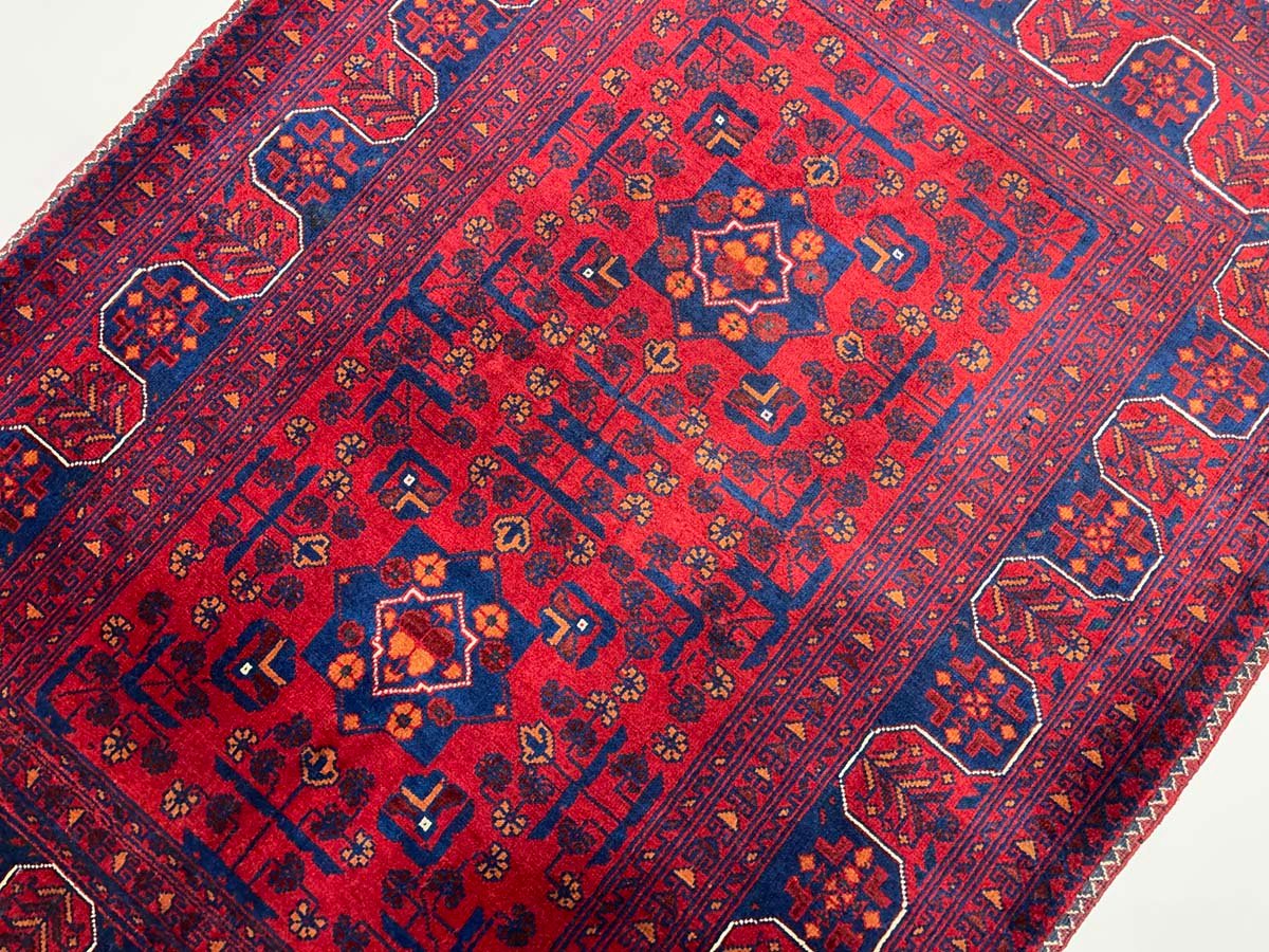 El Dokuma Afgan Bilicik İnce Dokuma Yün Halı (85x120 cm) - Görsel 4