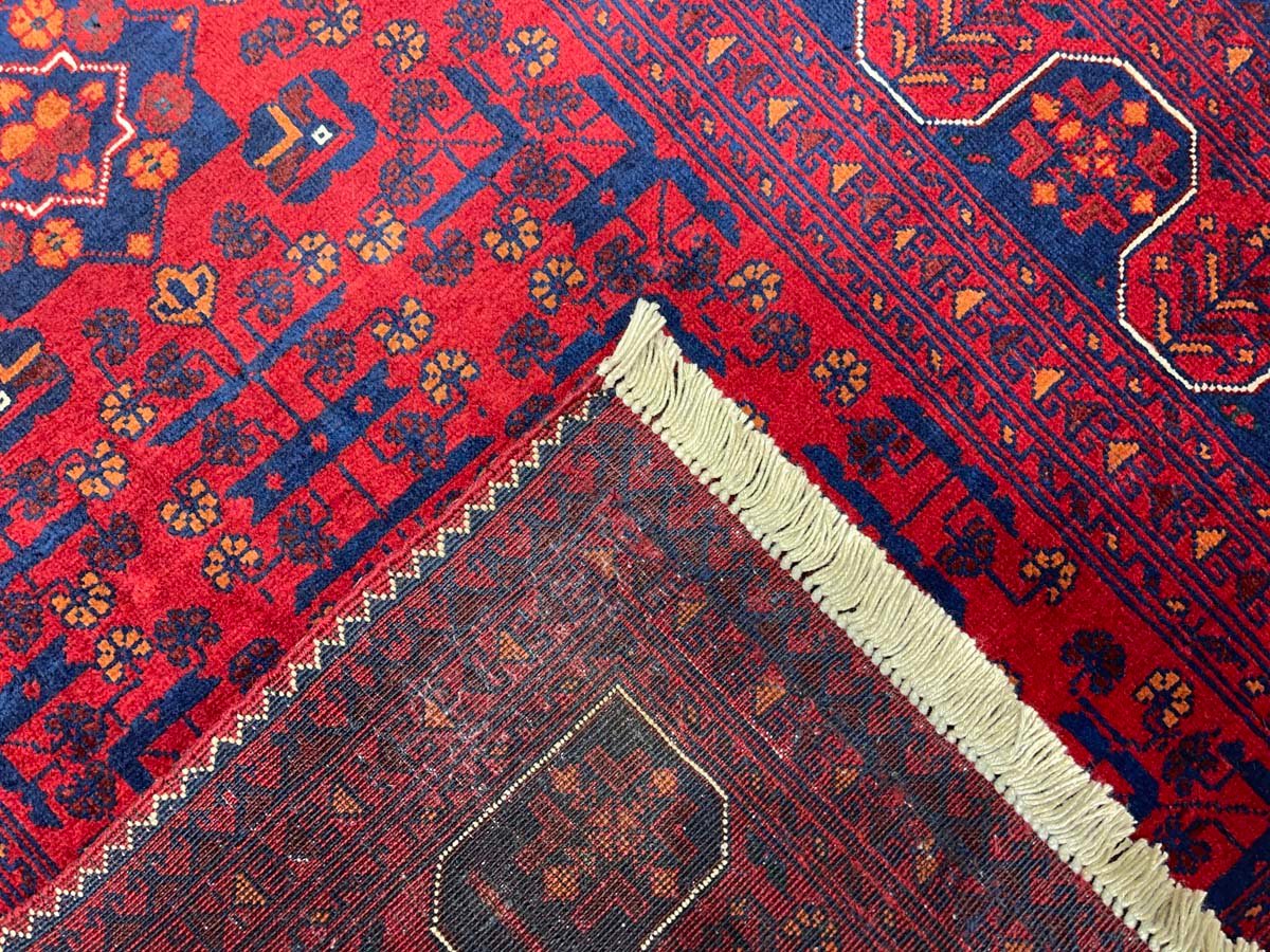 El Dokuma Afgan Bilicik İnce Dokuma Yün Halı (85x120 cm) - Görsel 6