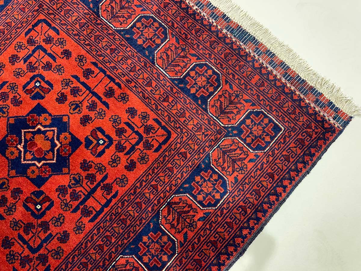 El Dokuma Afgan Bilicik İnce Dokuma Yün Halı (80x120 cm) - Görsel 7