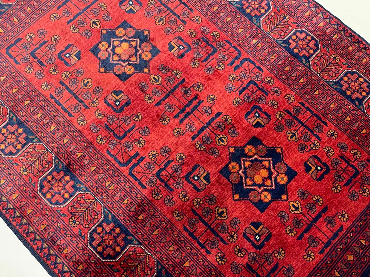 El Dokuma Afgan Bilicik İnce Dokuma Yün Halı (80x125 cm) - Görsel 4