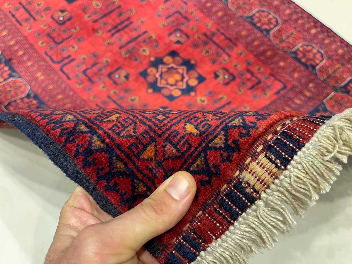 El Dokuma Afgan Bilicik İnce Dokuma Yün Halı (80x125 cm) - Görsel 3