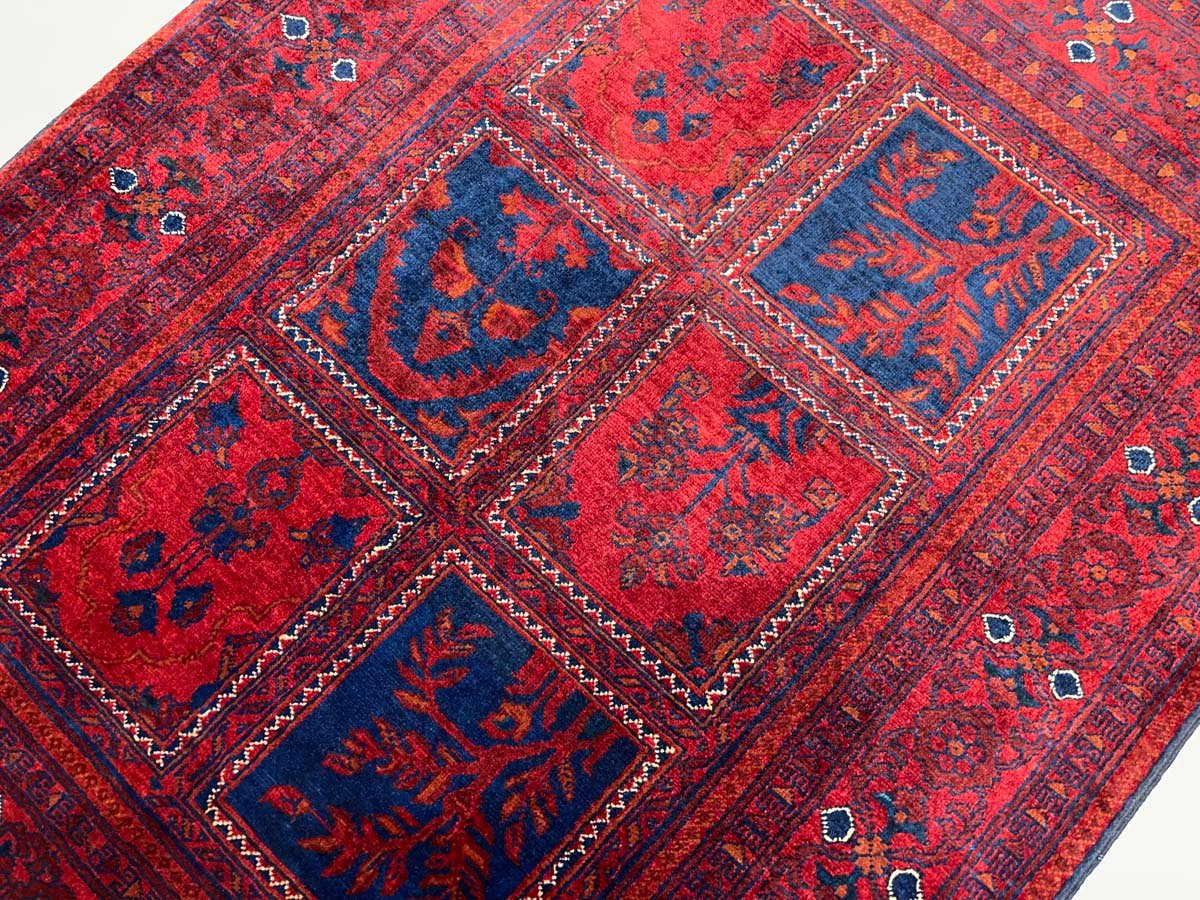 El Dokuma Afgan Bahtiyar Bilicik İnce Dokuma Yün Halı (85x115 cm) - Görsel 3