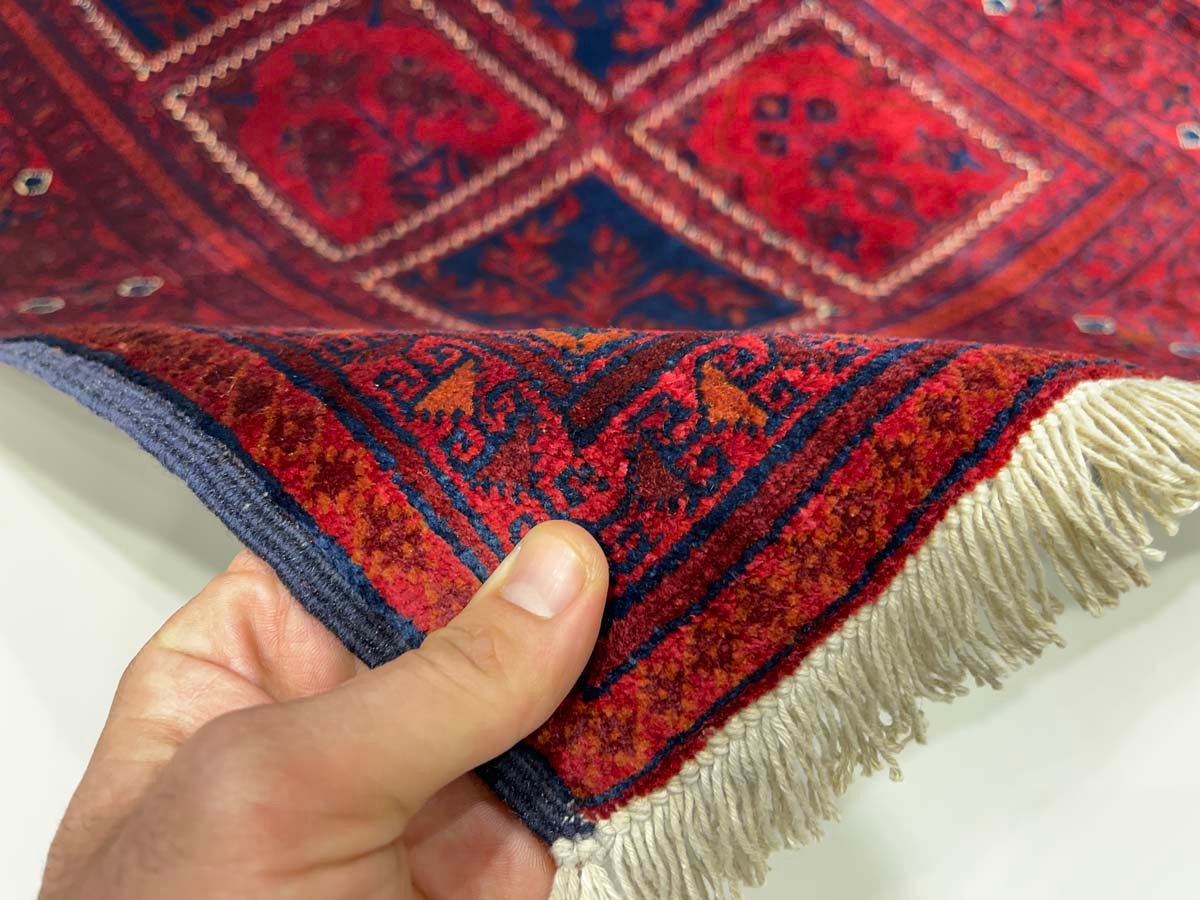 El Dokuma Afgan Bahtiyar Bilicik İnce Dokuma Yün Halı (85x115 cm) - Görsel 4