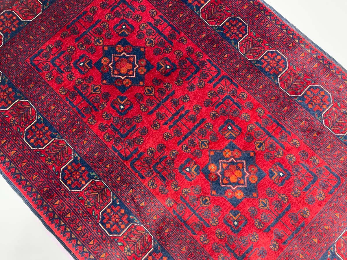 El Dokuma Afgan Bilicik İnce Dokuma Yün Halı (80x130 cm) - Görsel 4