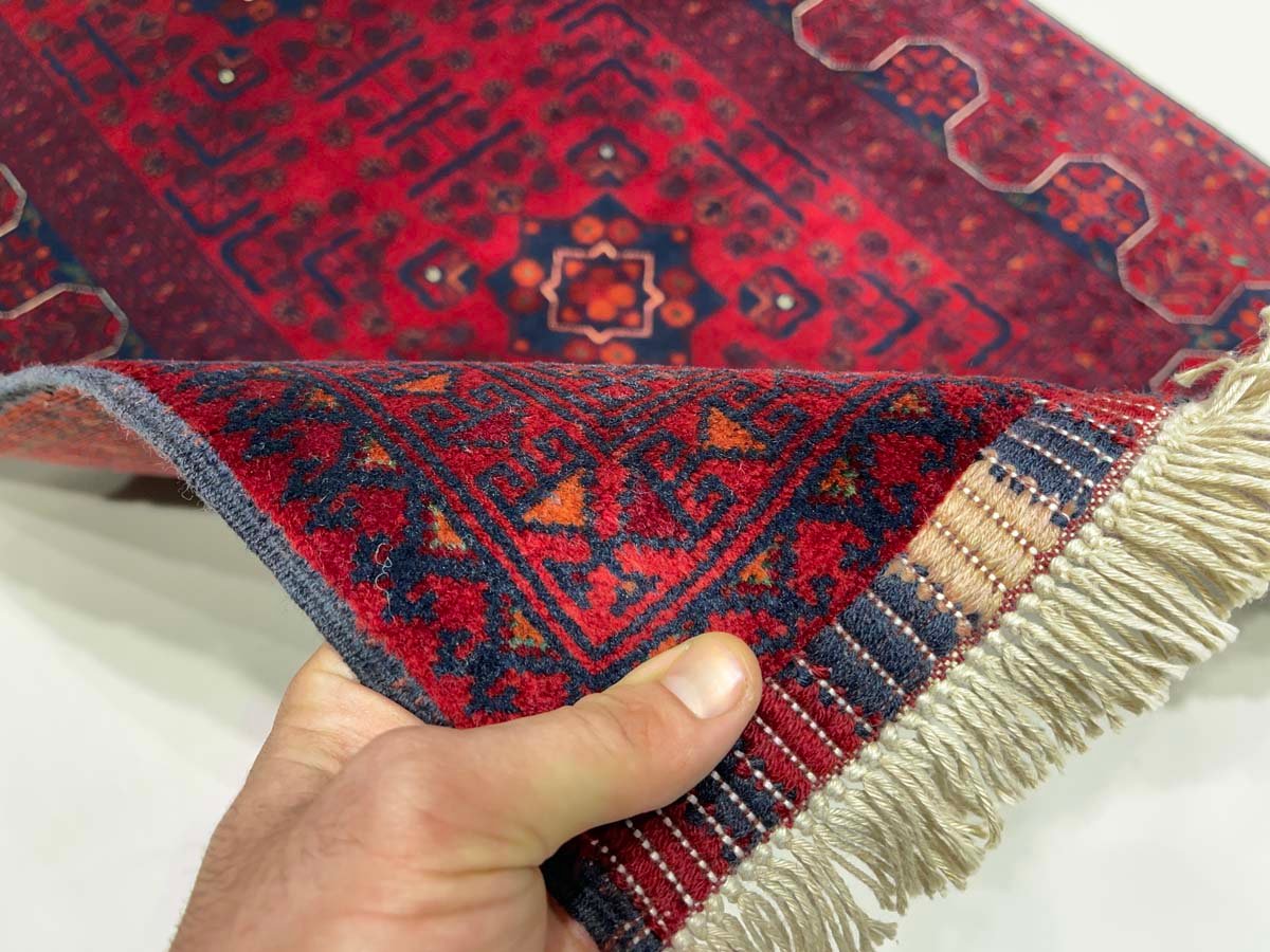 El Dokuma Afgan Bilicik İnce Dokuma Yün Halı (80x130 cm) - Görsel 2
