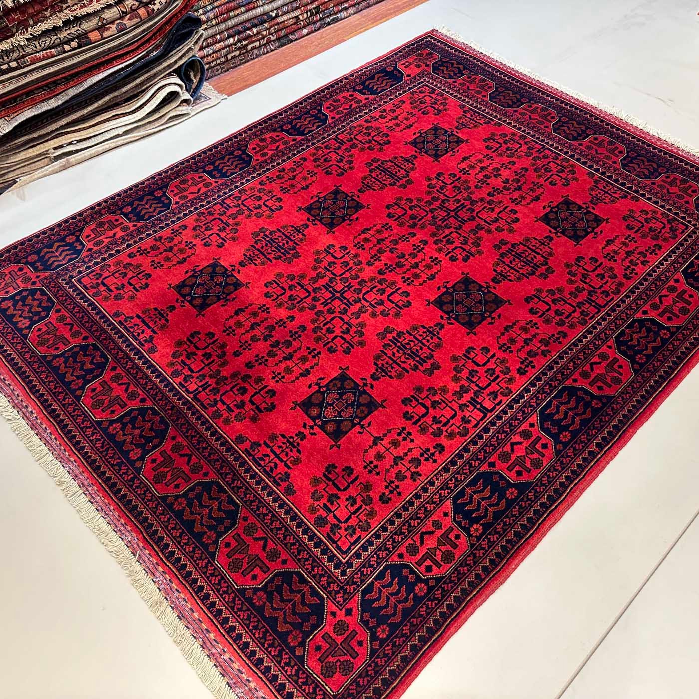 El Dokuma Afgan Khal Mohammadi Yün Halı (155x205 cm) - Görsel 6
