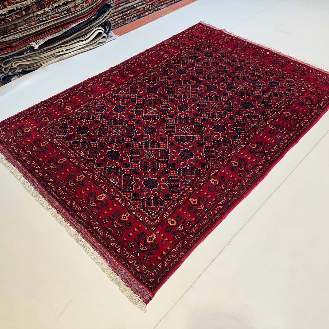 El Dokuma Afgan Khal Mohammadi Yün Halı (150x220 cm) - Görsel 7