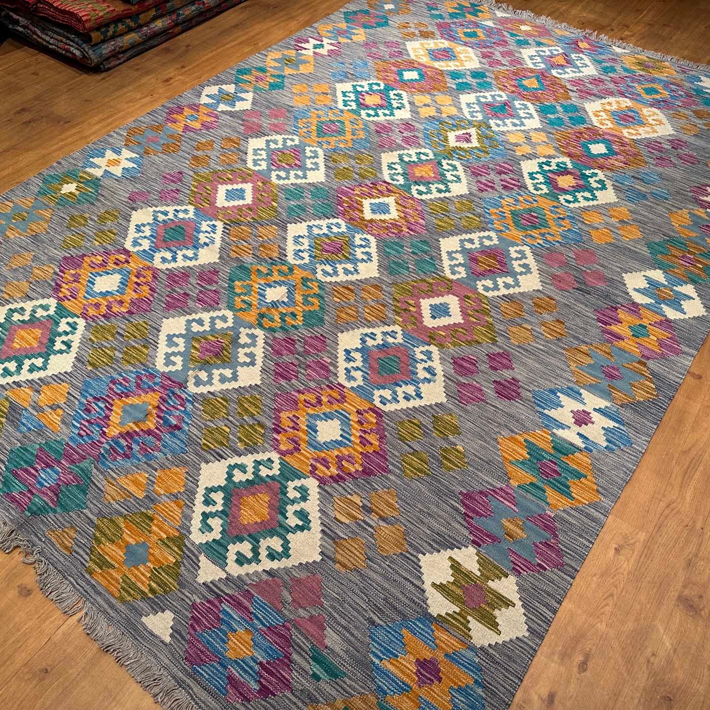El Dokuma Anadolu Desenli Yün Kilim (210x300 cm) - Görsel 7