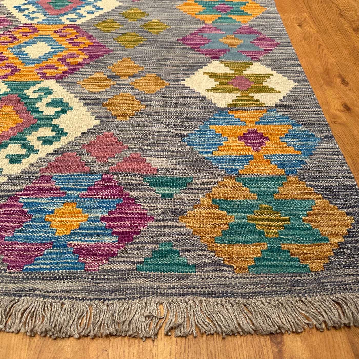 El Dokuma Anadolu Desenli Yün Kilim (210x300 cm) - Görsel 8