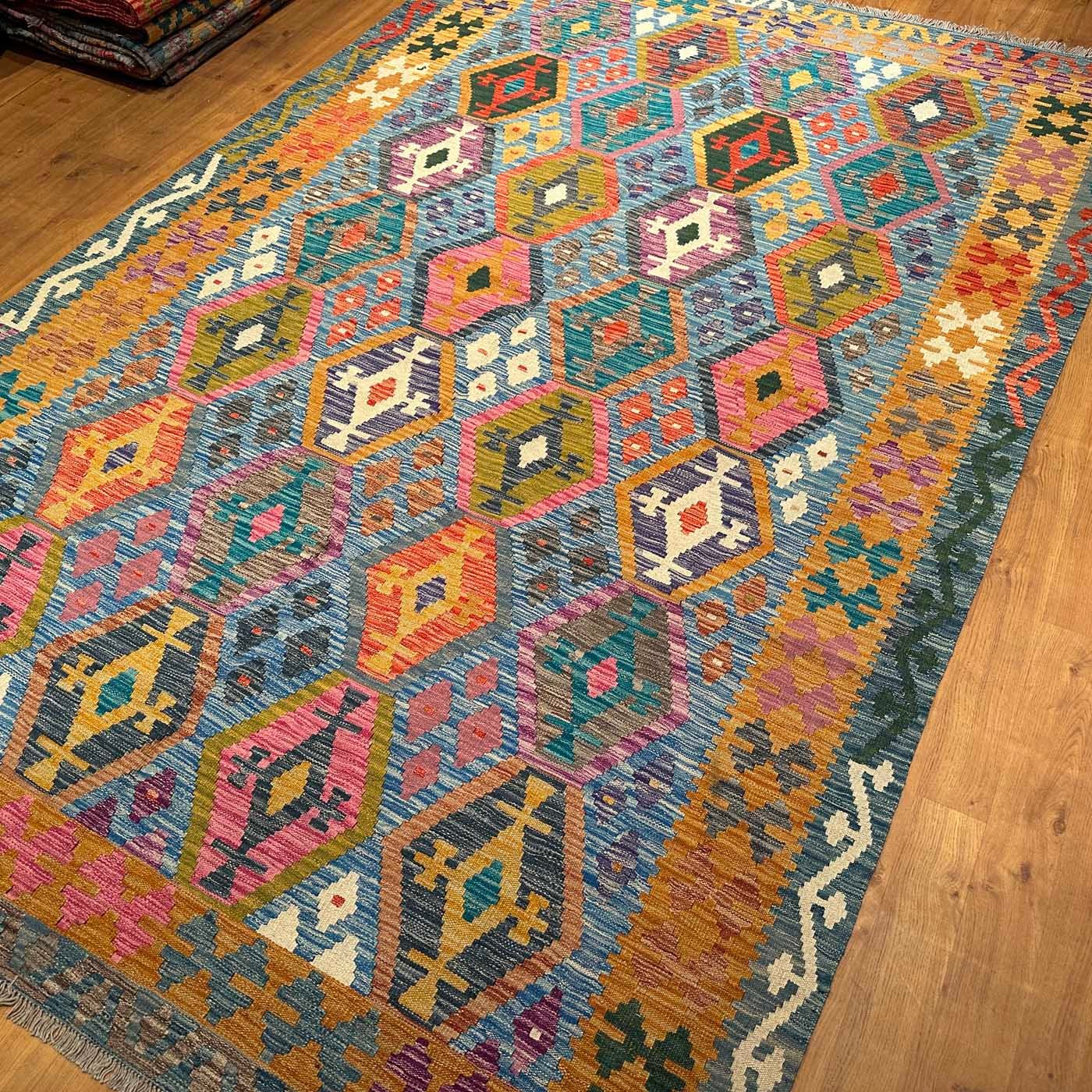 El Dokuma Anadolu Desenli Yün Kilim (200x300 cm) - Görsel 7