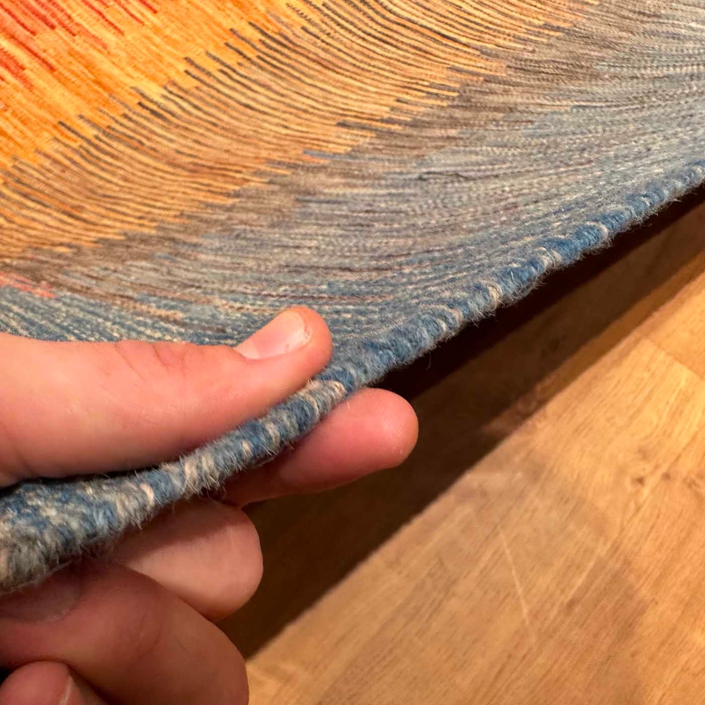 El Dokuma Renkli Modern Yün Kilim (195x300 cm) - Görsel 10