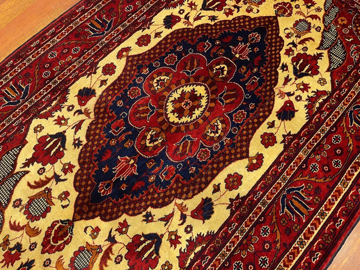 El Dokuma Madalyon Afgan Bilicik Yün Halı (120x200 cm) - Görsel 2