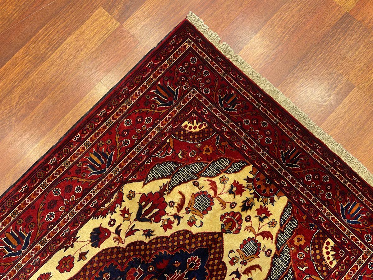 El Dokuma Madalyon Afgan Bilicik Yün Halı (120x200 cm) - Görsel 6